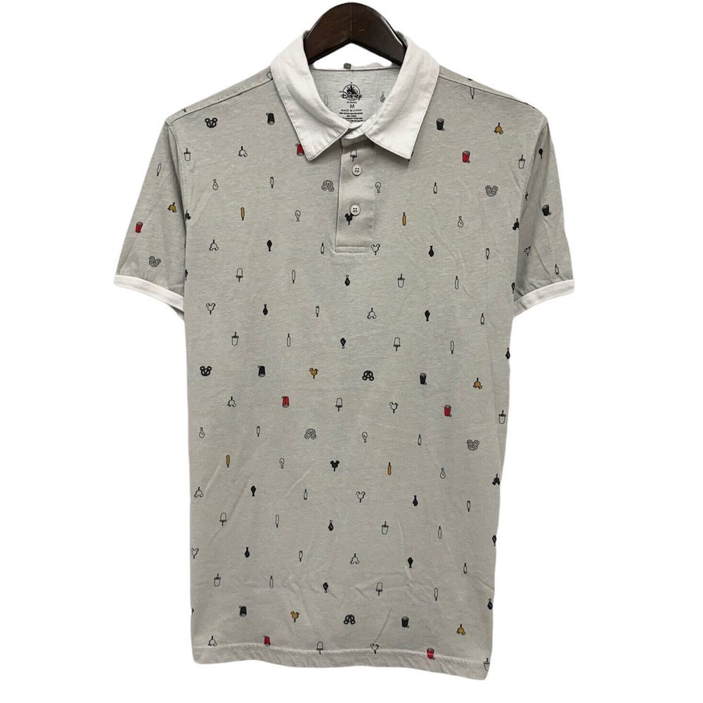 Disney Parks Men's Corndog Pretzel Popcorn Ice Cream Chicken Wing Polo Shirt M